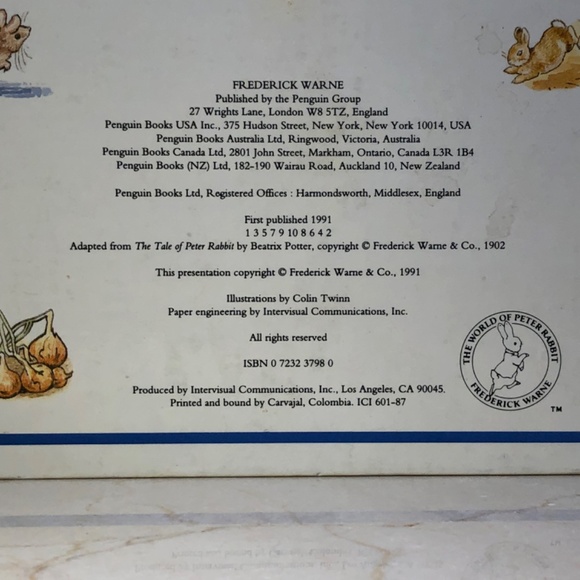 Book Pop-up Beatrix Potter Peter Rabbit Authorised Edition 1991 - Picture 6 of 14